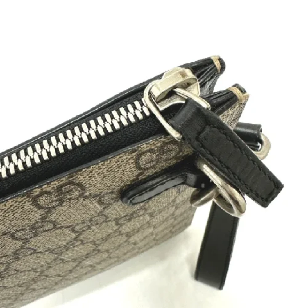 Gucci Vintage Pre-owned Canvas clutches Beige Dames