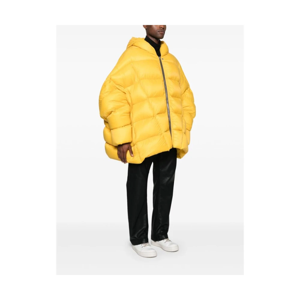 Rick Owens Gele Gewatteerde Donsjas van Gans Yellow Heren