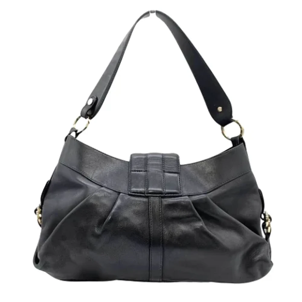 Bvlgari Vintage Pre-owned Leather shoulder-bags Black Dames