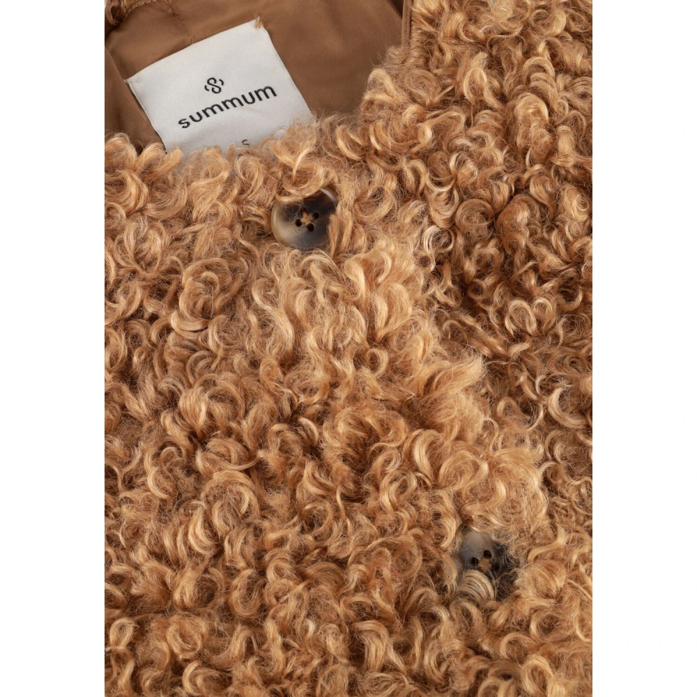 Summum Woman Bruine Faux Fur Jas Stijlvol Warm Brown Dames