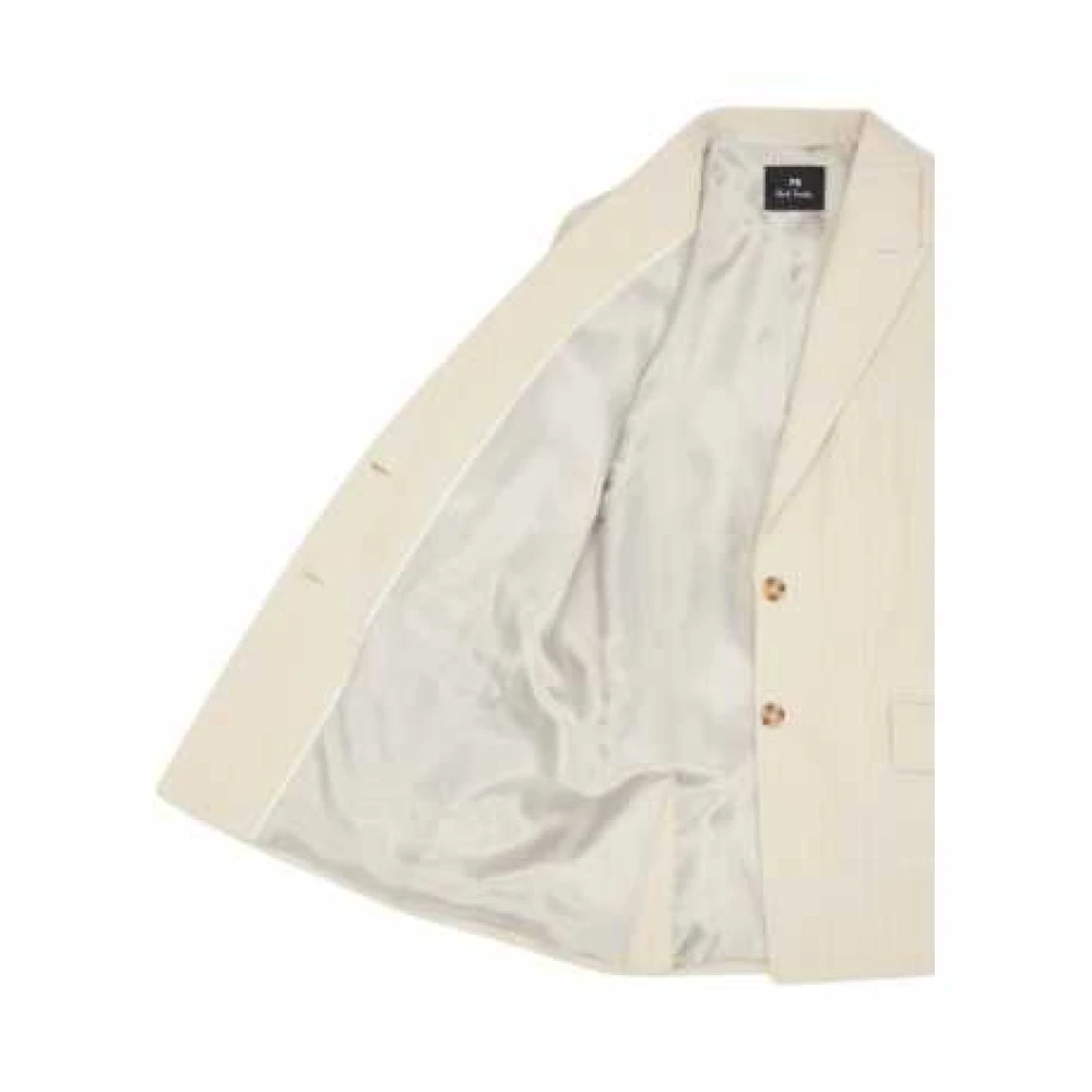 Paul Smith Gestreepte beige linnen katoenen blazer Beige Dames