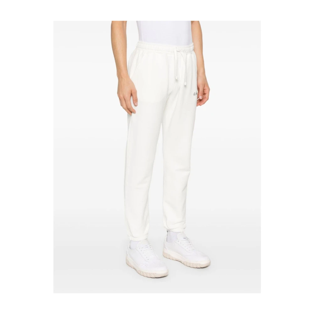 MC2 Saint Barth Witte katoenen broek met logoborduursel White Heren