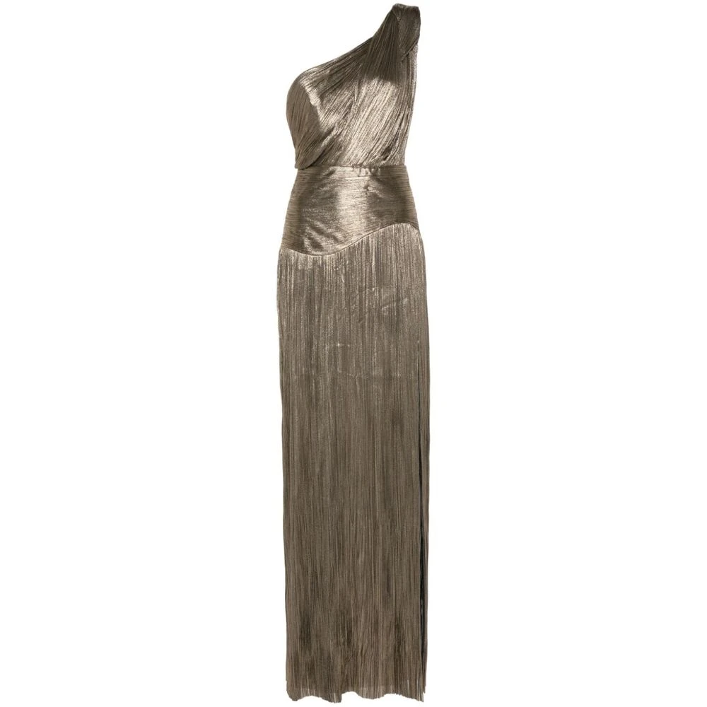 Maria Lucia Hohan Goudkleurige Zijden One-Shoulder Jurk Yellow Dames