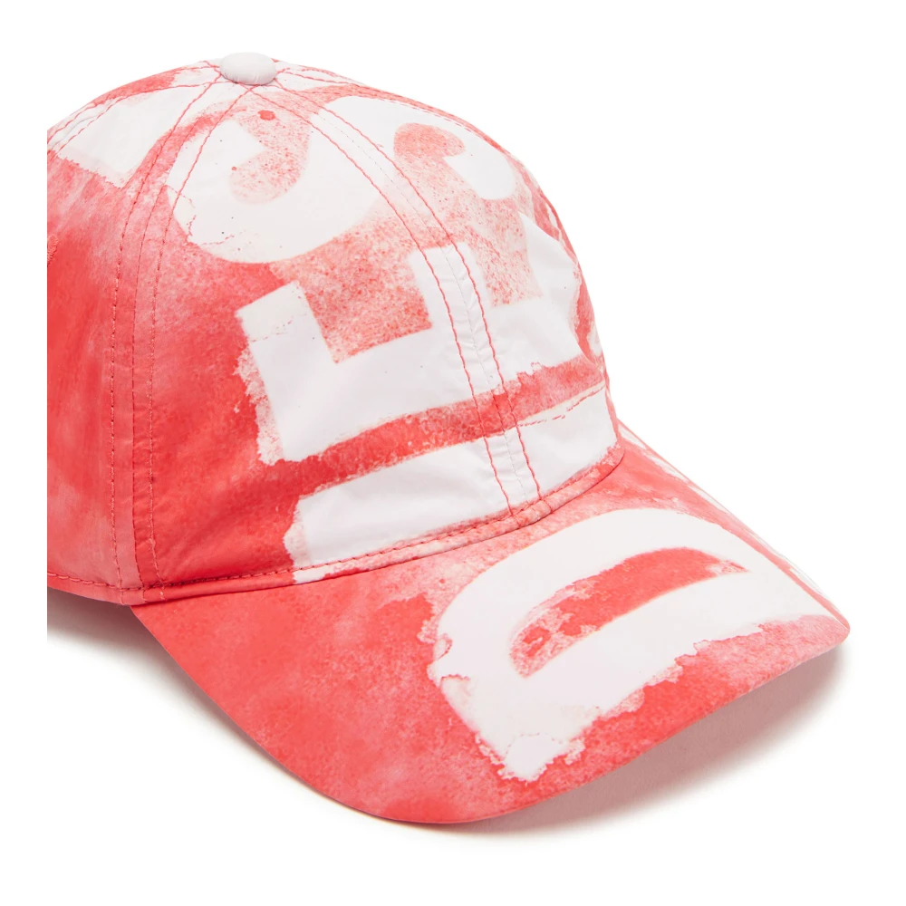Diesel Nylon baseball cap with Super Logo Red Heren