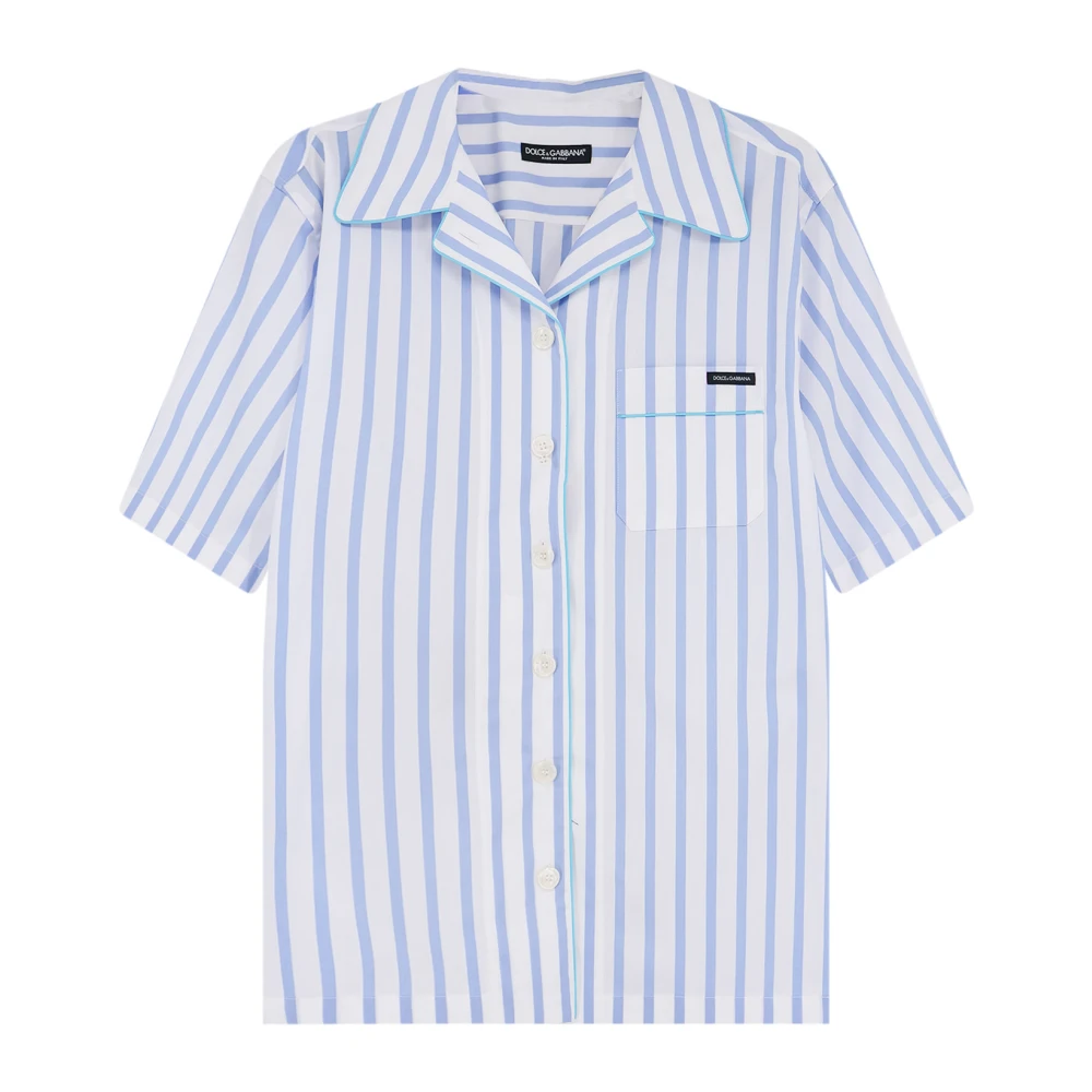 Dolce & Gabbana Women's Multicolor Shirts, M, Striped Poplin Shirt
