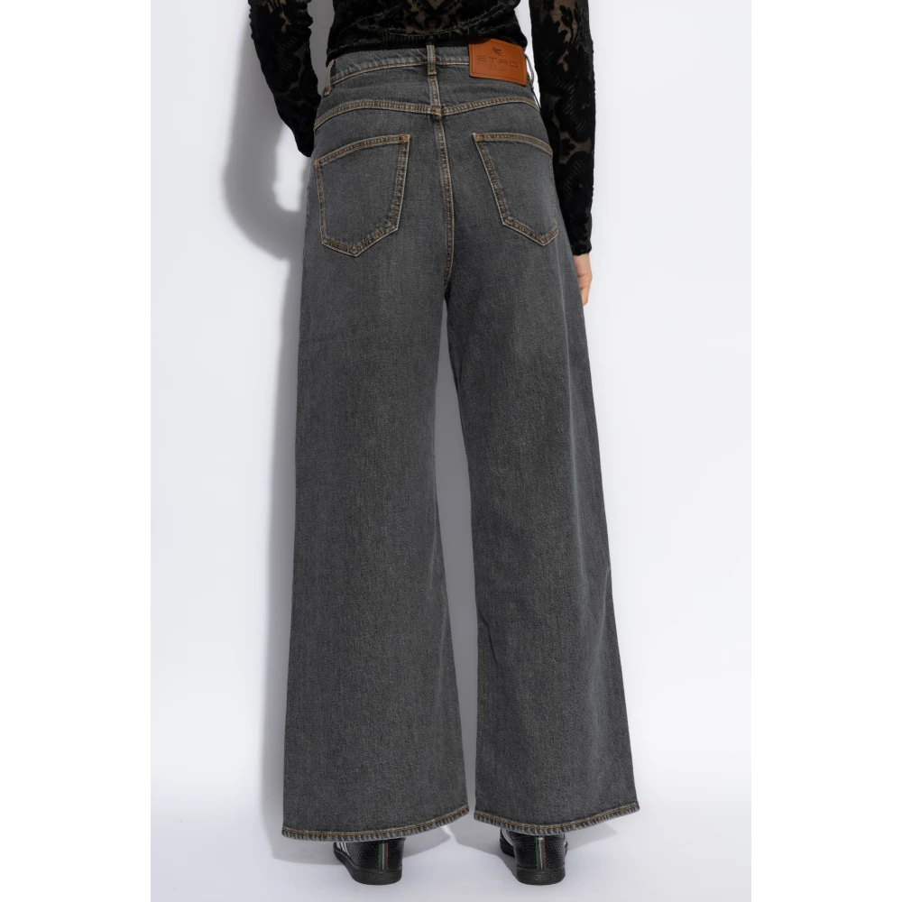 ETRO Straight Leg Jeans Gray Dames