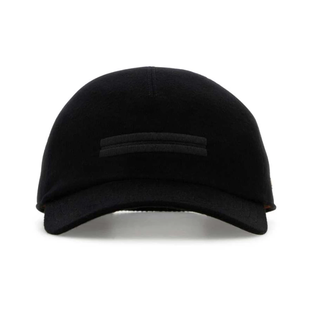 Z Zegna Luxe Cashmere Baseball Cap Black Heren