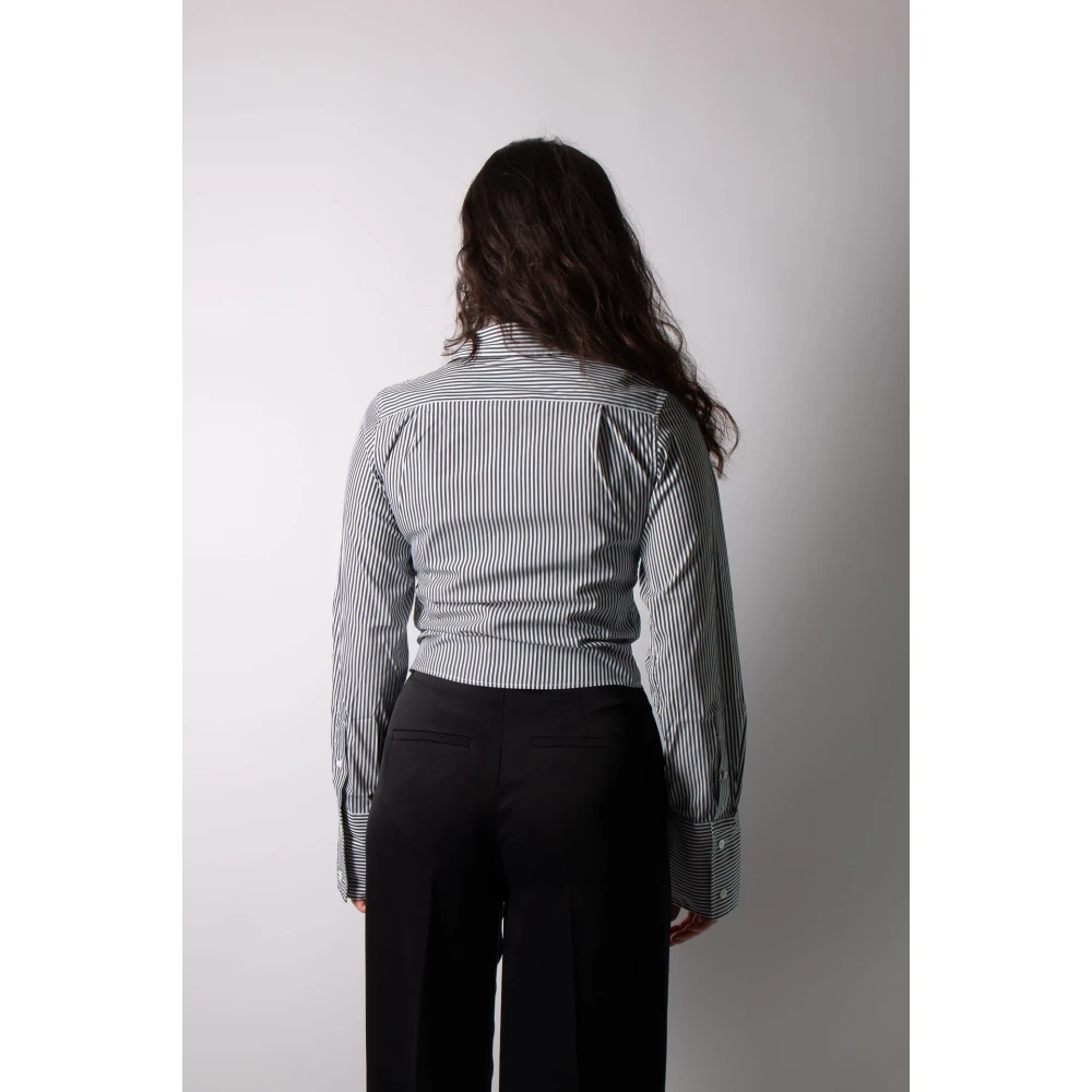 JW Anderson Houtskool Witte Krimpende Overhemd Multicolor Dames