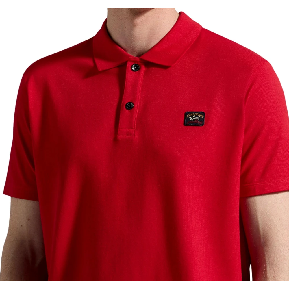 PAUL & SHARK Organisch Katoenen Polo Shirt in Rood Red Heren