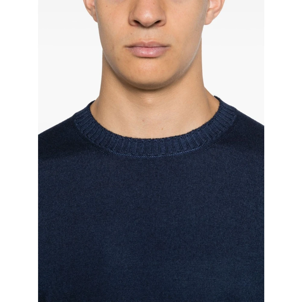 Fay Blauwe Trui met Ronde Hals Blue Heren