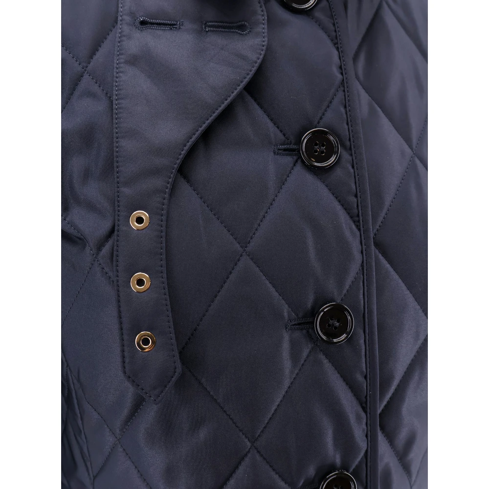 Burberry Gewatteerde nylonjas met ruitvoering Blue Dames