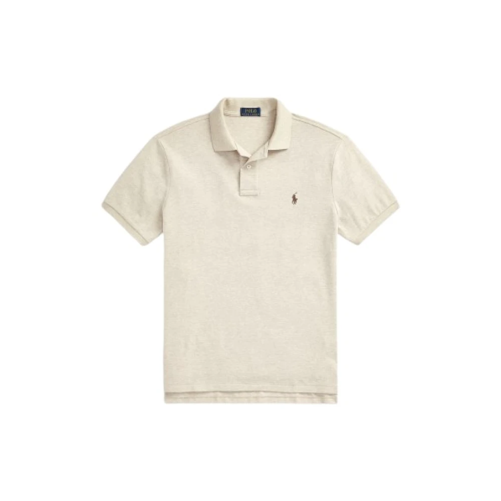 Polo Ralph Lauren Korte Mouw Custom Slim Fit Polo Beige Heren