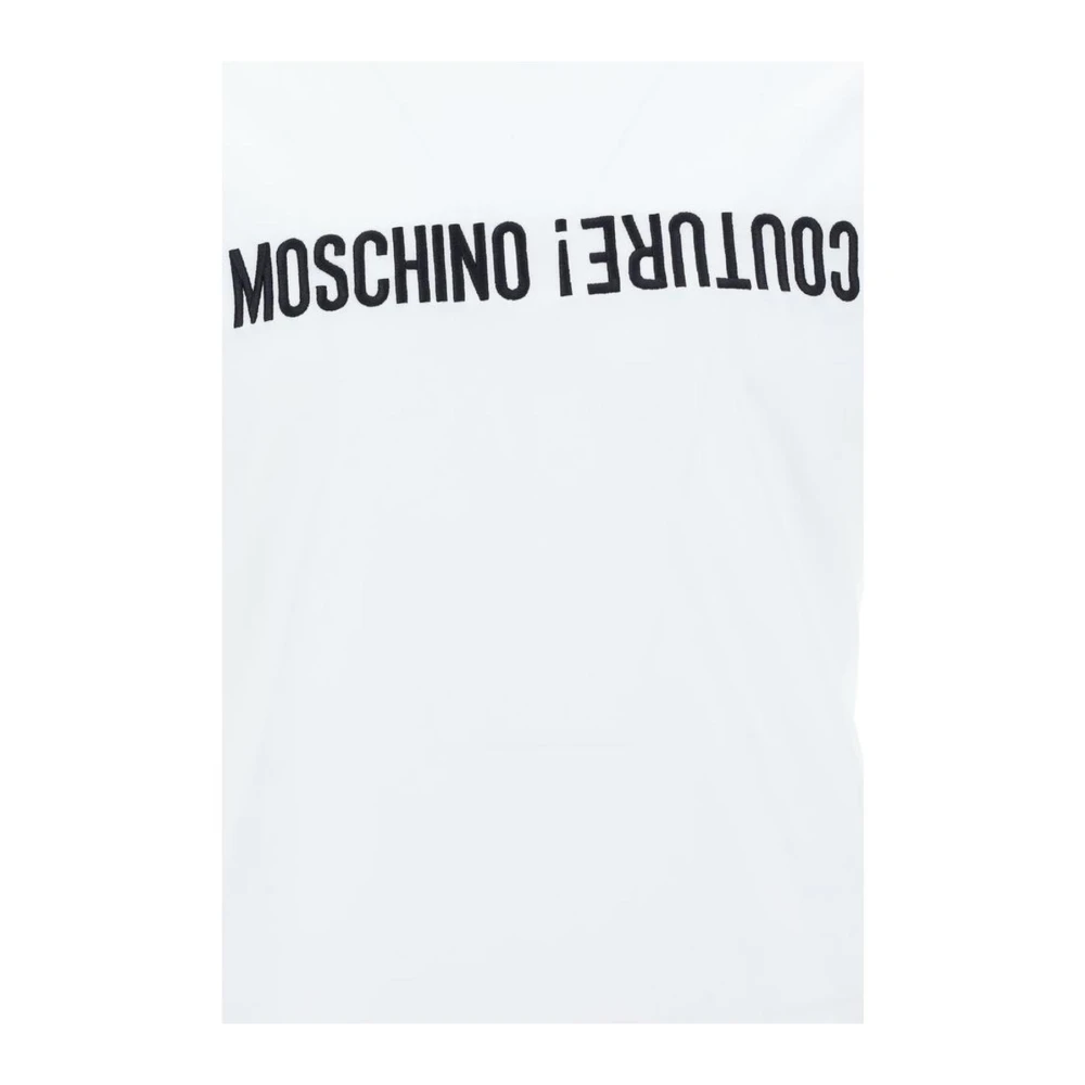 Moschino Maxi Monogram Print Katoenen T-Shirt White Heren