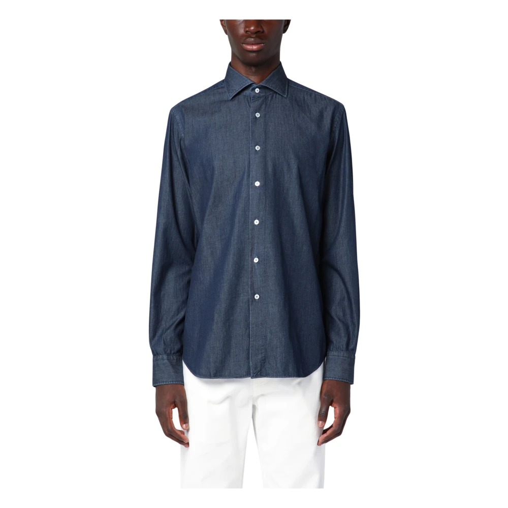 Xacus Casual overhemd met lange mouwen Blue Heren