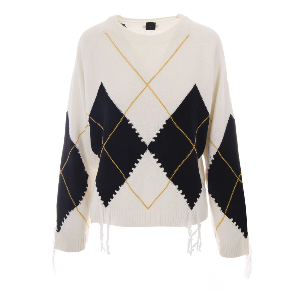 Pinko , Round-Neck Knitwear, Female, Multicolor, M, Maglione Berna Traforato