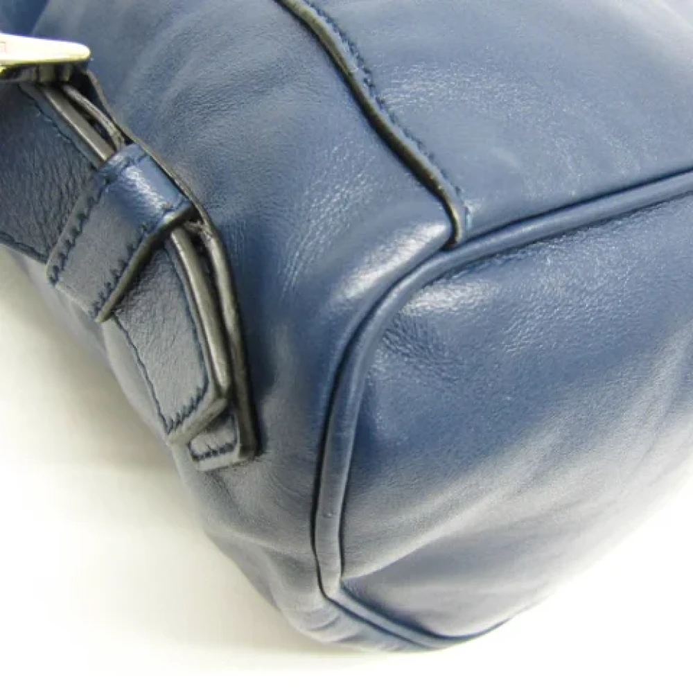 Prada Vintage Pre-owned Leather shoulder-bags Blue Dames