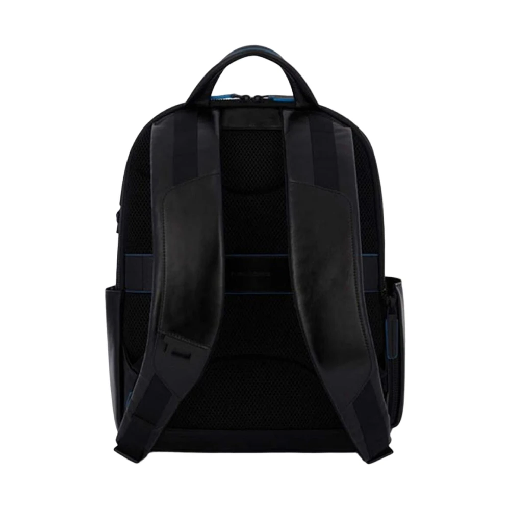 Piquadro Zwarte leren rugzak Black Unisex