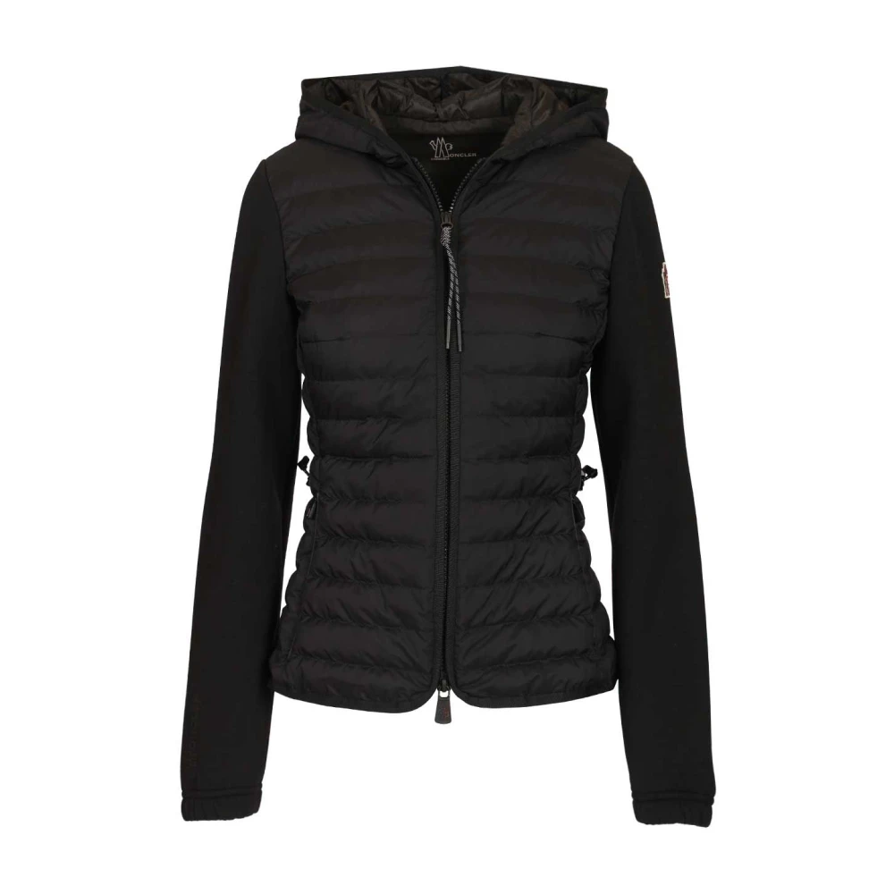 Moncler Black Winter Jackets, Female, Xs, Hooded Cardigan