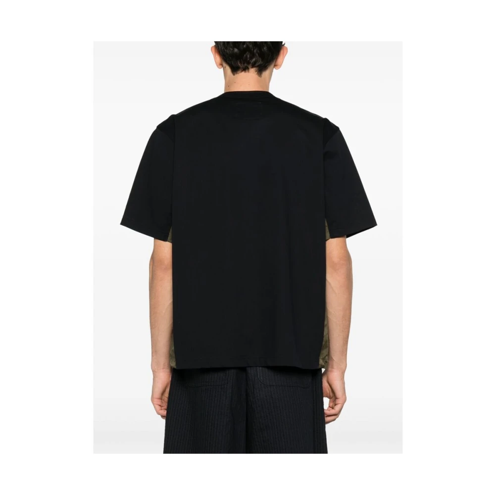 Sacai Zwarte Zak Rits T-shirt Trekkoordzoom Black Heren