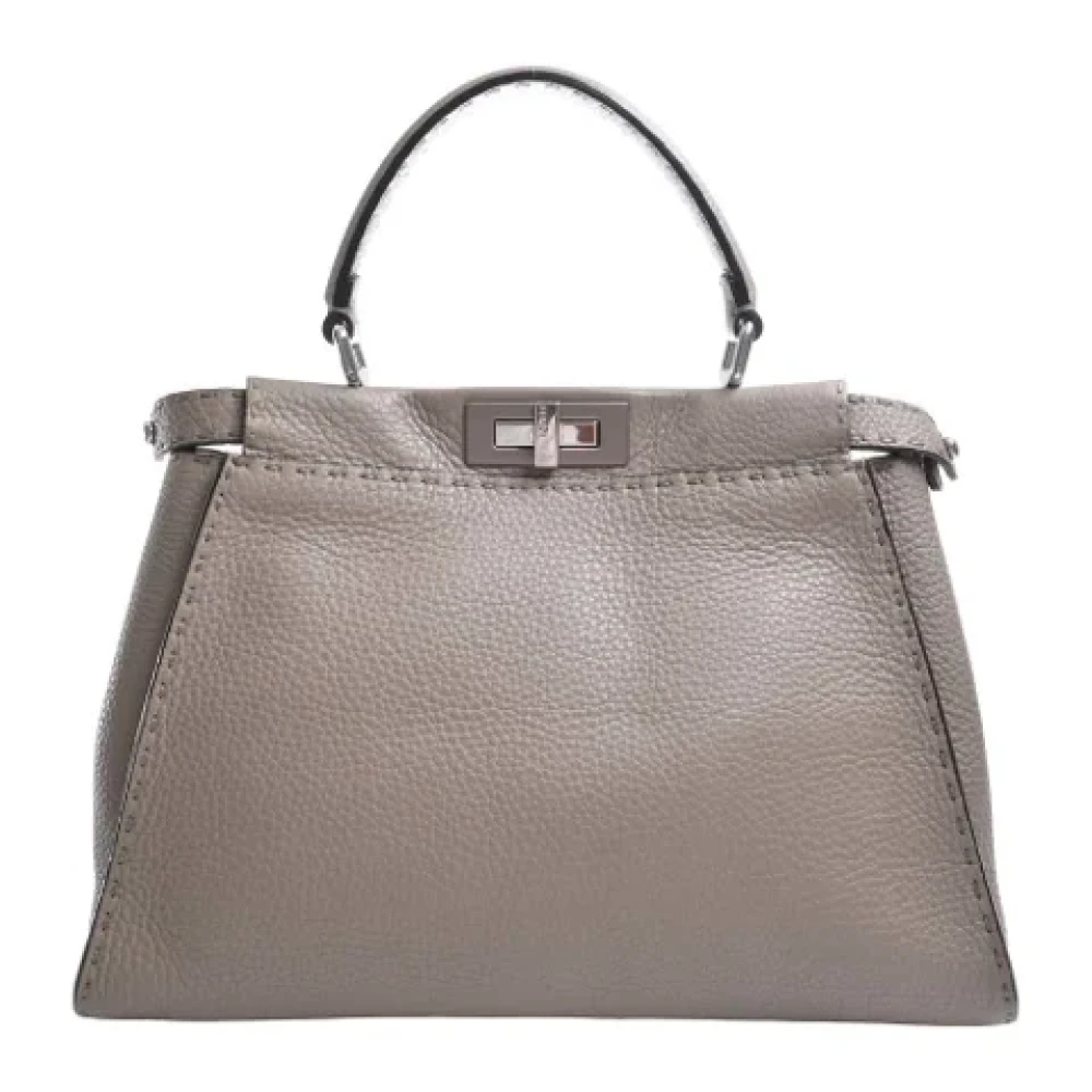 Fendi Vintage Pre-owned Leather handbags Beige Dames