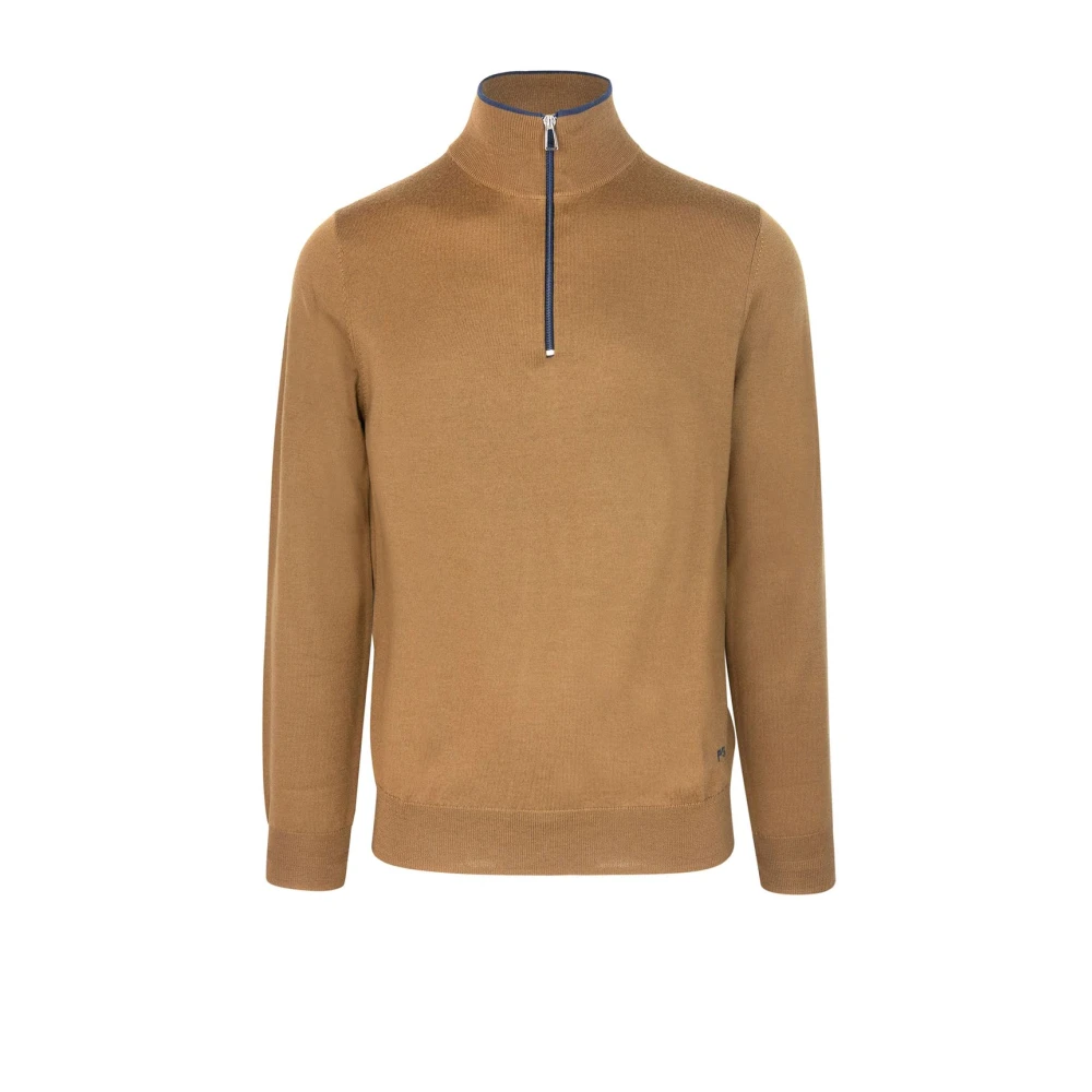 PS By Paul Smith Merino Wol Coltrui Trui Brown Heren
