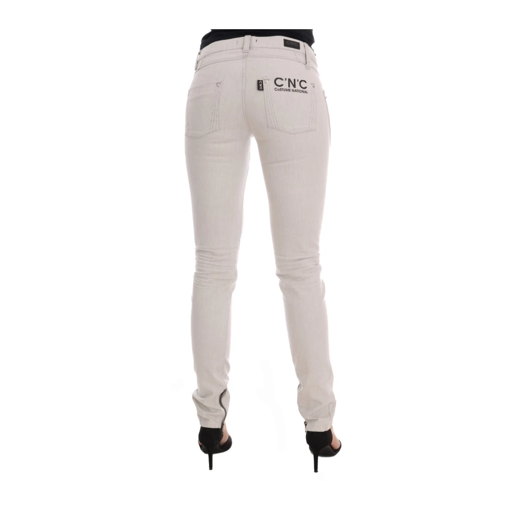 Costume National Witte Slim-Fit Stretch Jeans White Dames