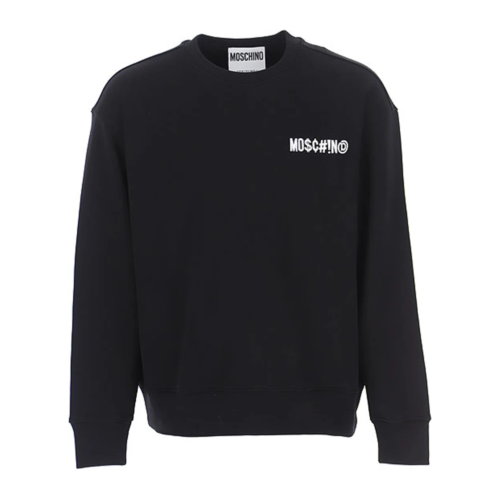 Moschino Zwarte Logo Sweatshirt voor Heren Black Heren