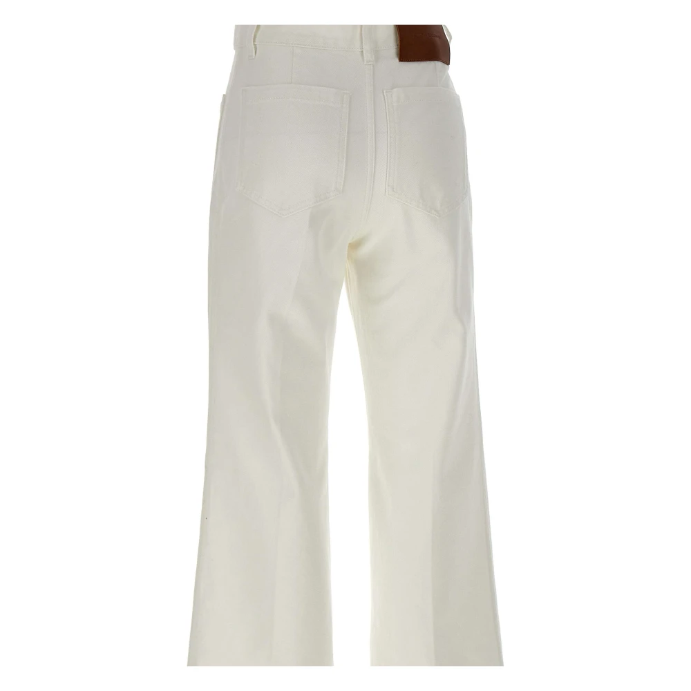 Victoria Beckham Witte Alina Jeans met Rood Logo White Dames