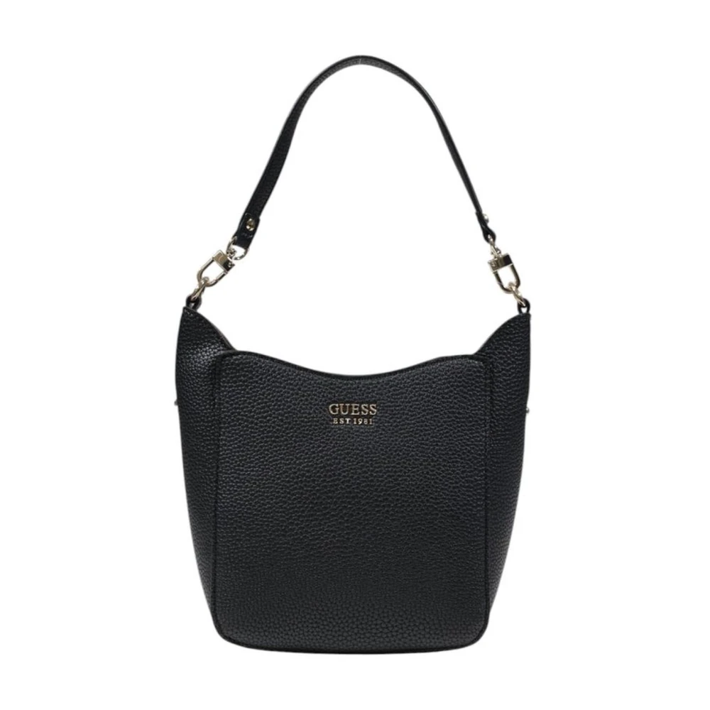 Guess Gestructureerde Zwarte Polyethyleen Handtas Damescollectie Black Dames