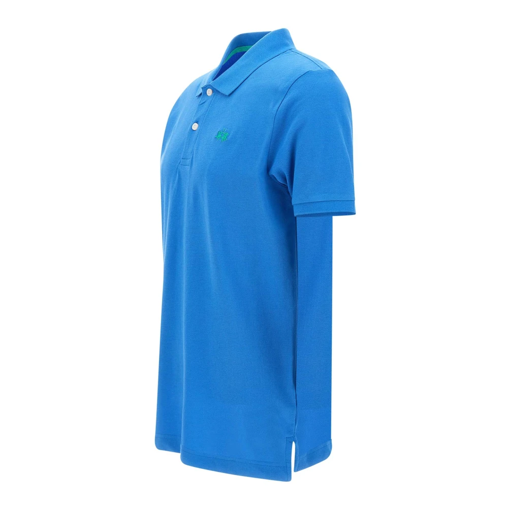 LA MARTINA Turquoise Polo Shirt met Iconisch Logo Blue Heren