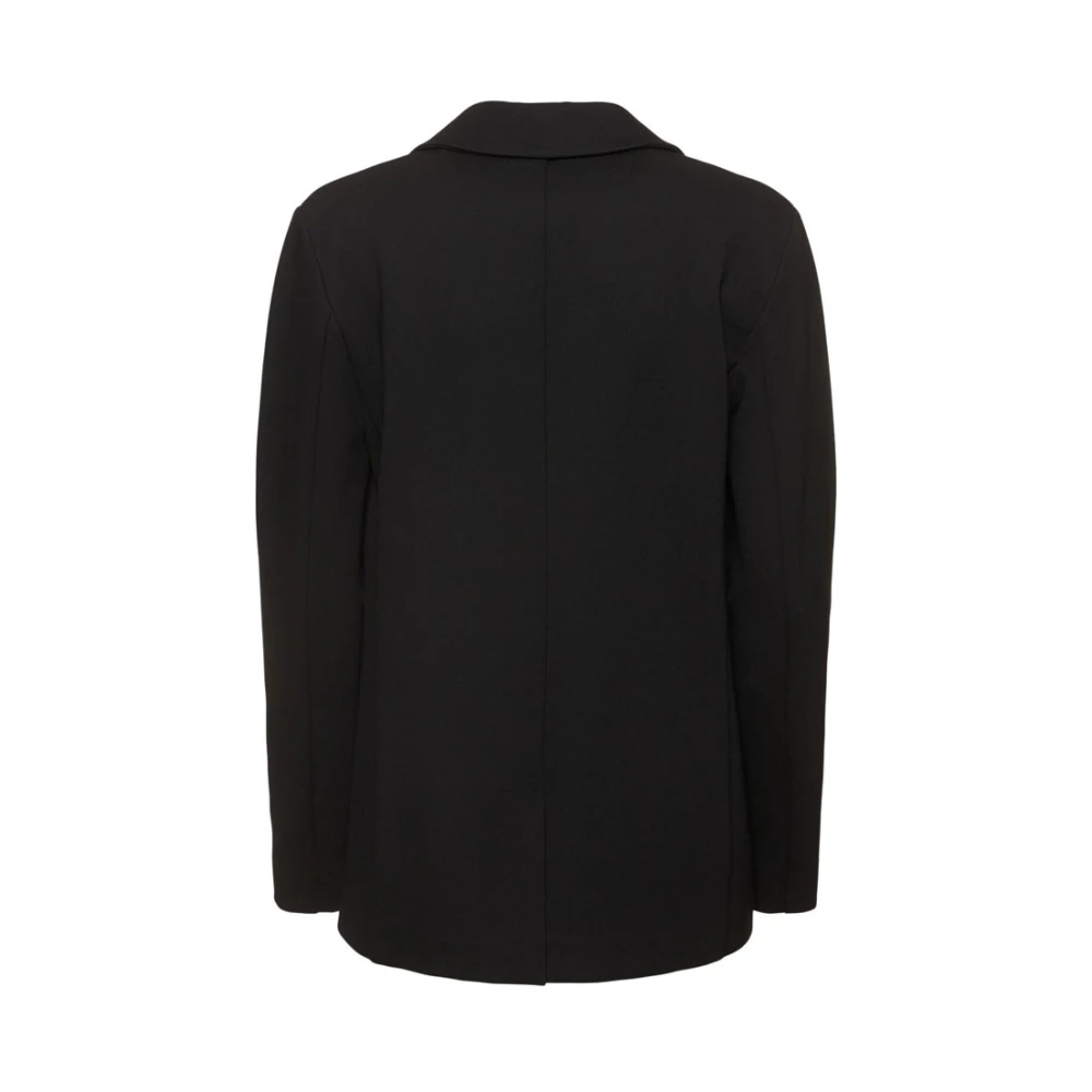 Max Mara Jersey Blazer Zwart Single-Breasted Black Dames