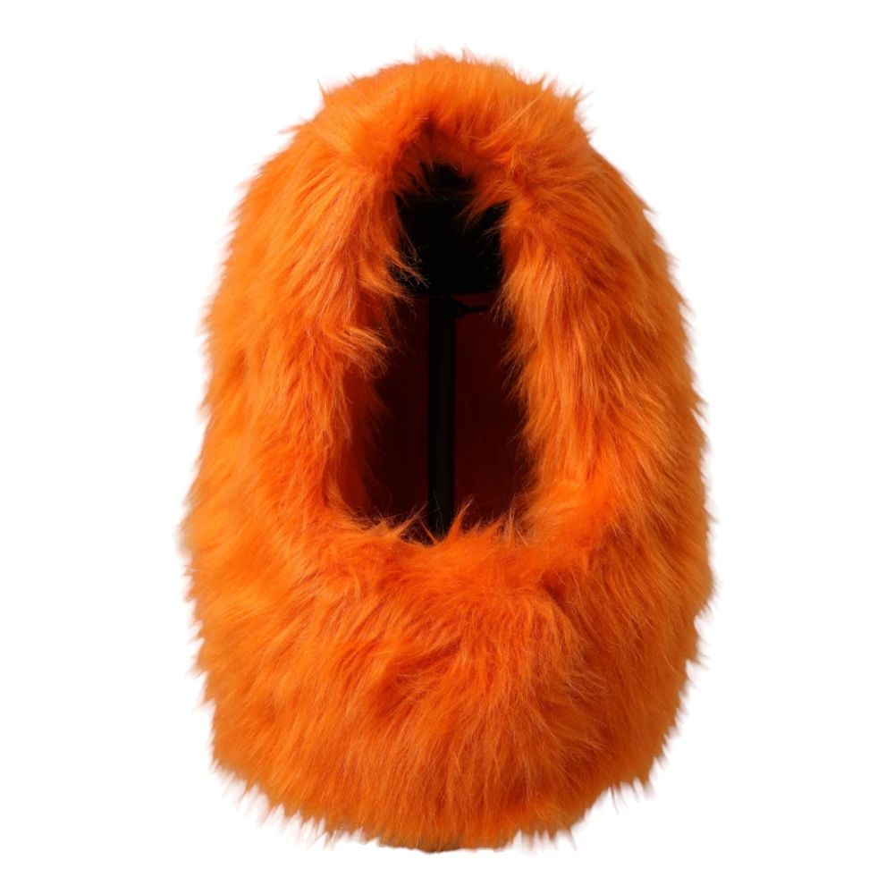 Dolce & Gabbana Women's Orange Fur Head Wrap Hat