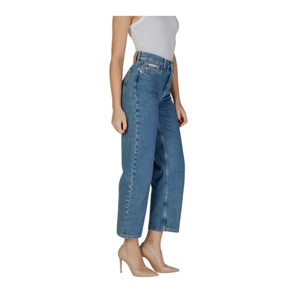 Calvin Klein Jeans Katoenen Mom Jeans Collectie Lente Zomer Blue Dames