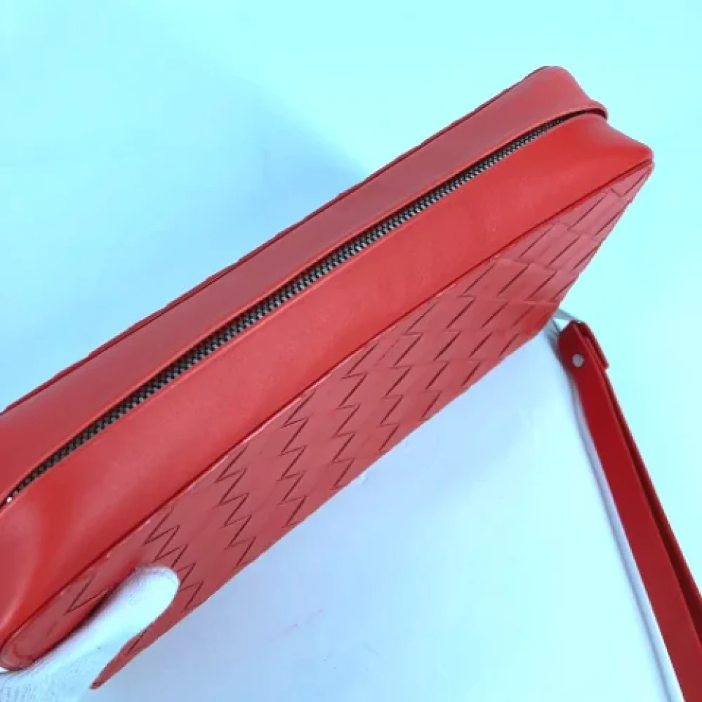 Bottega Veneta Vintage Pre-owned Leather clutches Red Dames