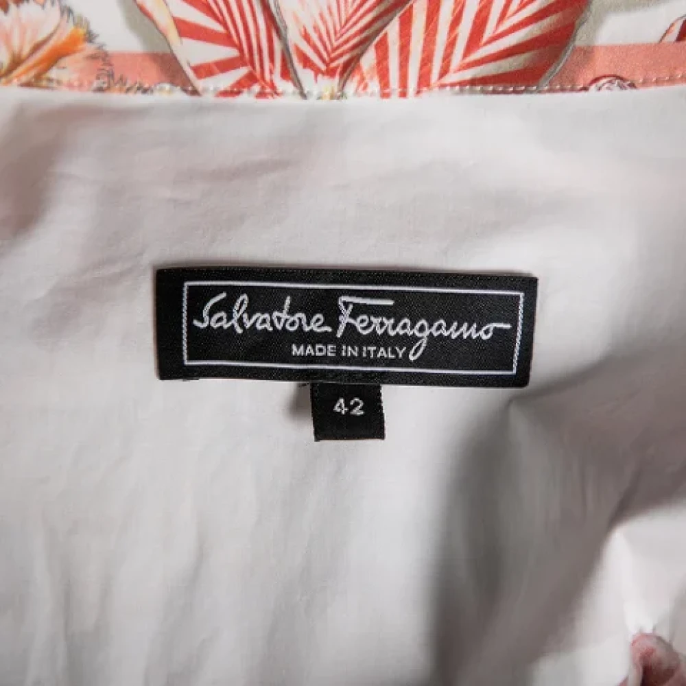 Salvatore Ferragamo Pre-owned Cotton dresses Multicolor Dames