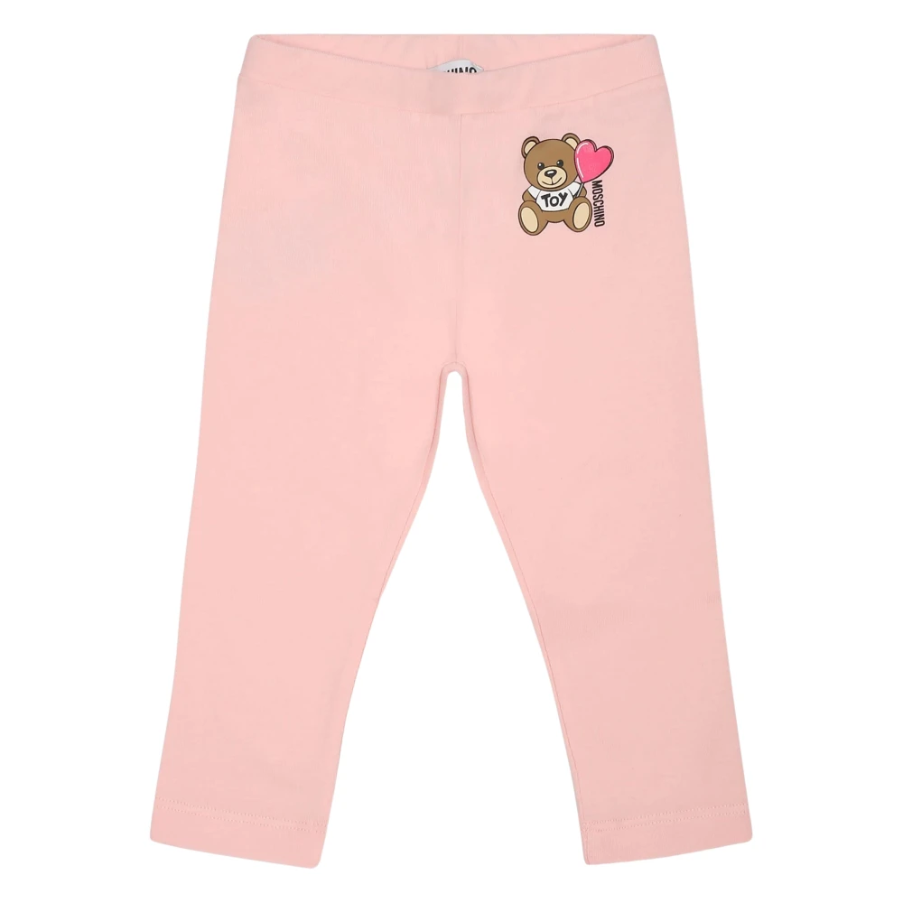 Moschino Girls Pink Leggings,, Teddy Bear Leggings In Medium