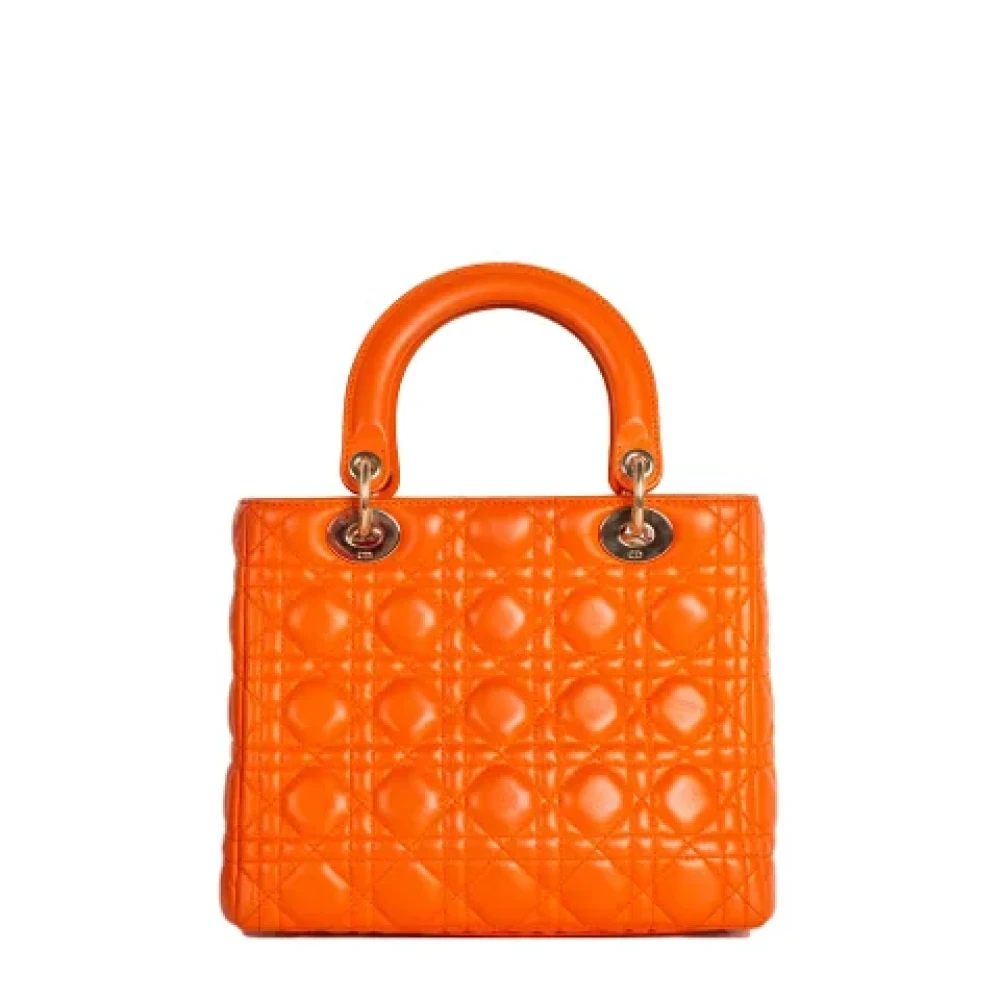 Dior Vintage Pre-owned Leather dior-bags Orange Dames