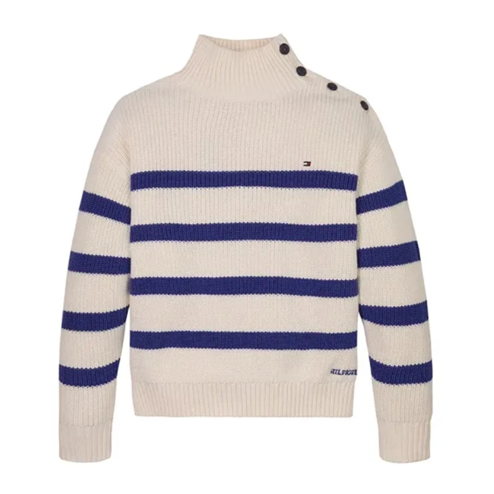 Tommy Hilfiger Elegant Mock Neck Sweater Beige, Pojke