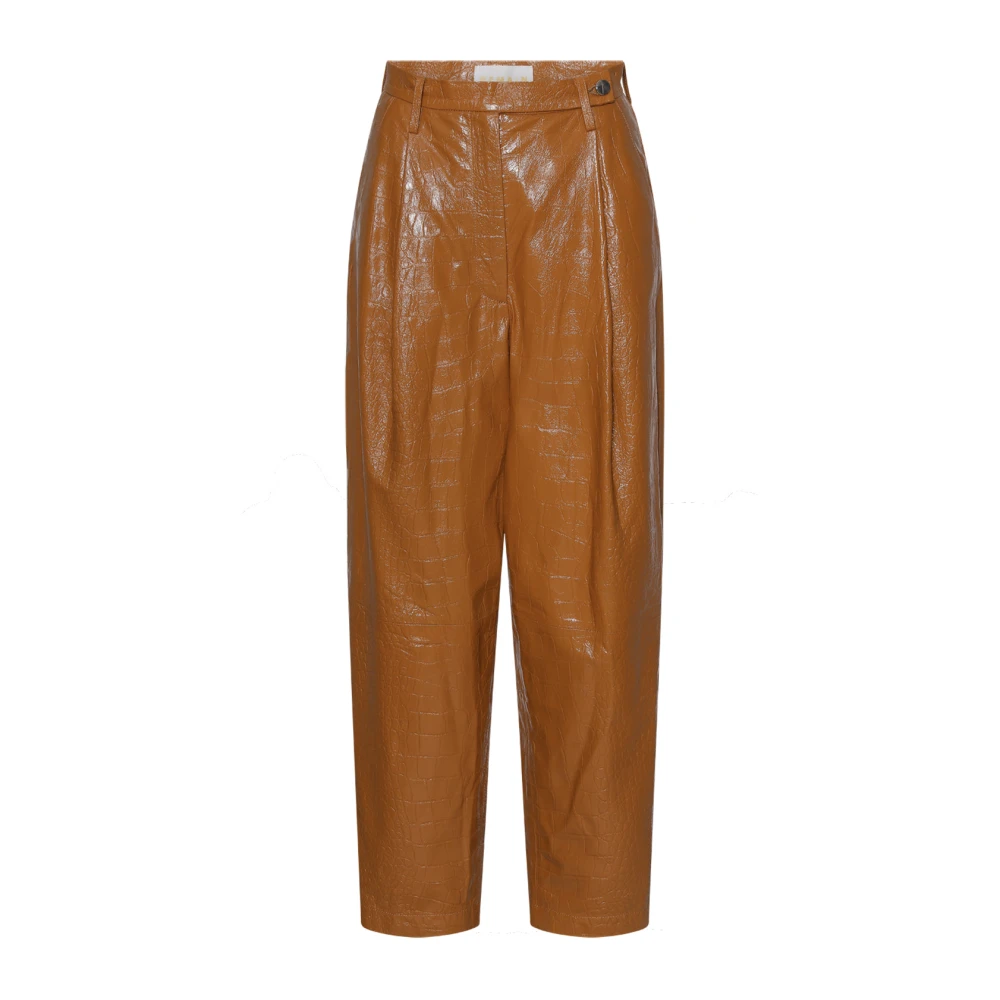 Remain Birger Christensen Cleo Leather Pants Brown Dames