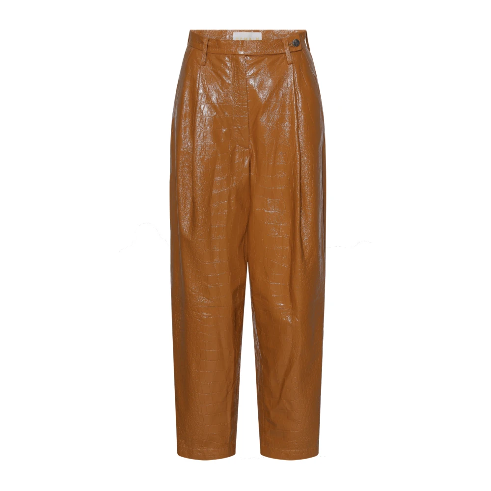 Remain Birger Christensen Cleo Leather Pants Brown, Dam