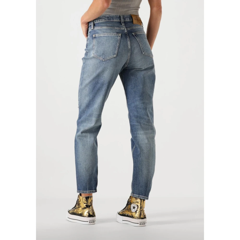 Calvin Klein Blauwe Mom Jeans voor Stijlvol Comfort Blue Dames