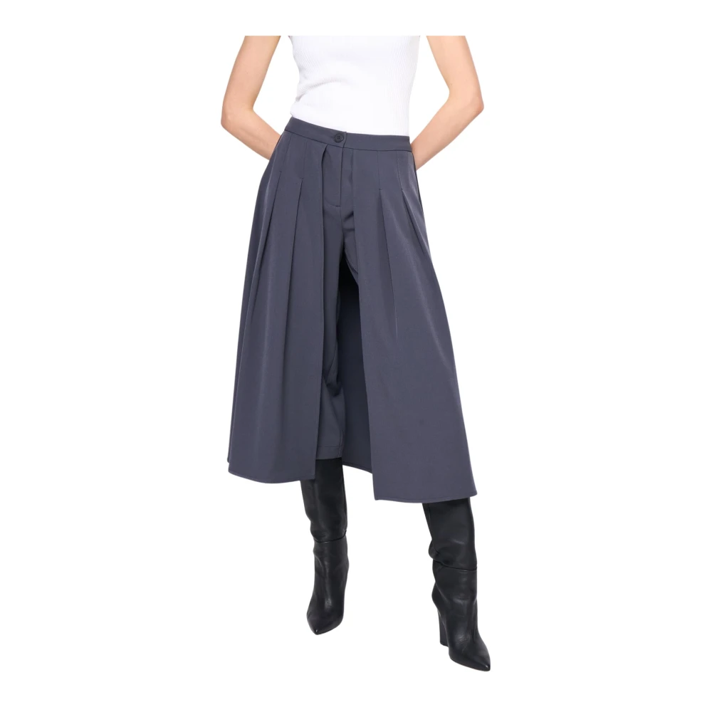 Silvian Heach Knielange broek met plooien sluiting Gray Dames
