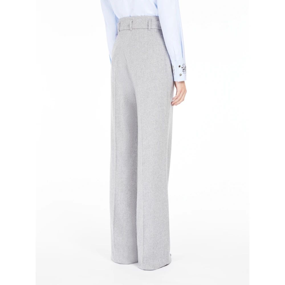 Max Mara Studio Wollen Broek met Riem Gray Dames