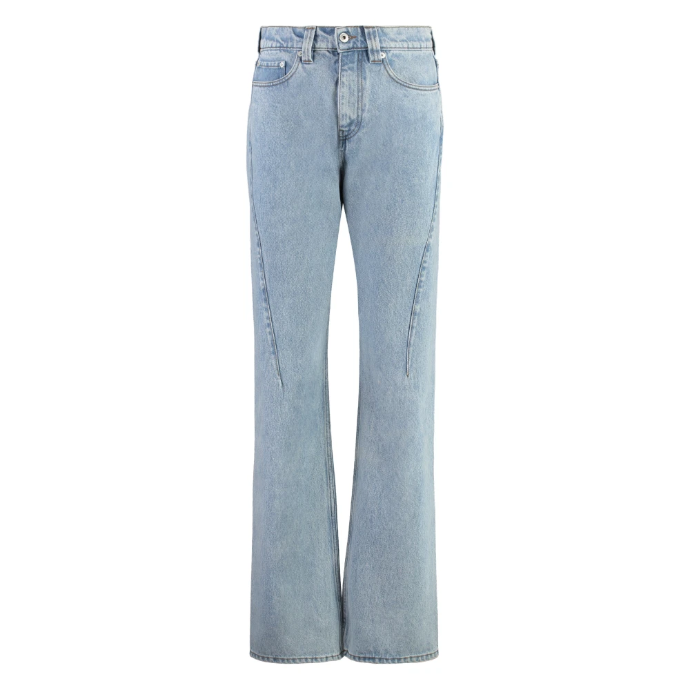 Y Project Klassieke Denim Jeans met Contraststiksels Blue Dames