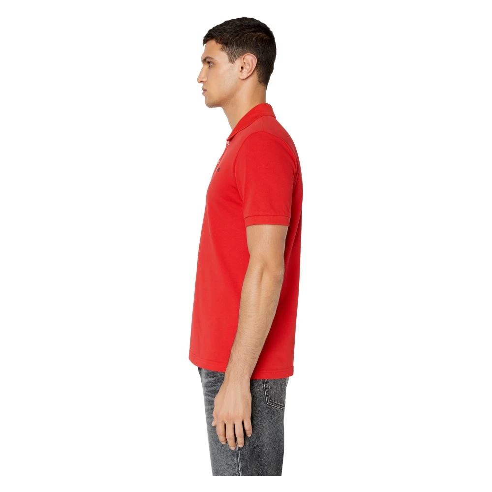 Diesel Poloshirt met logo-print met hoge dichtheid Red Heren
