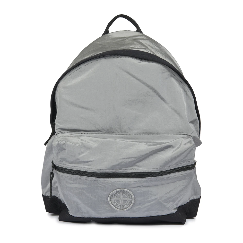 Stone Island Metalen Nylon Rugzak Grijs Gray Heren