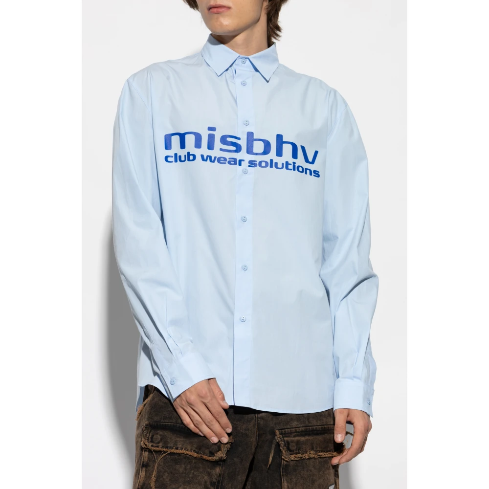 Misbhv Gedrukt overhemd Blue Heren