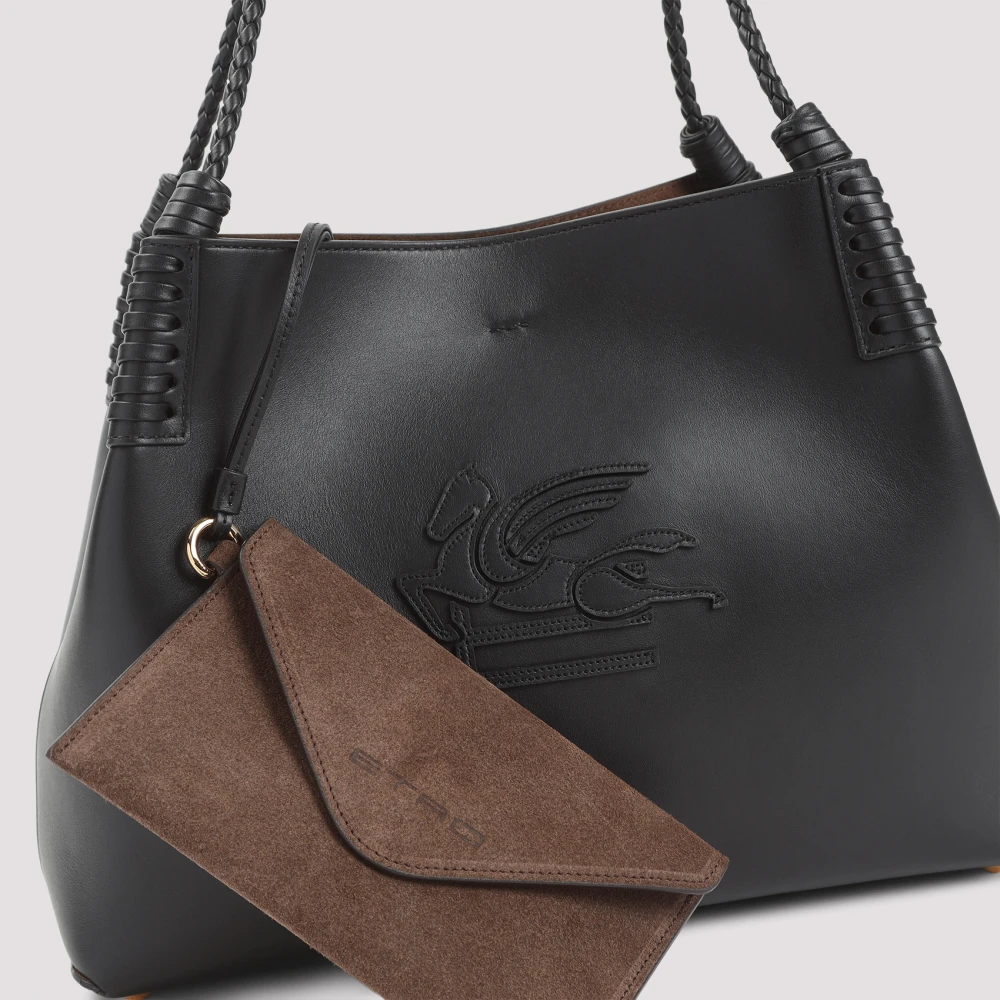 ETRO Zwarte Leren Handtas Stijlvol Black Dames