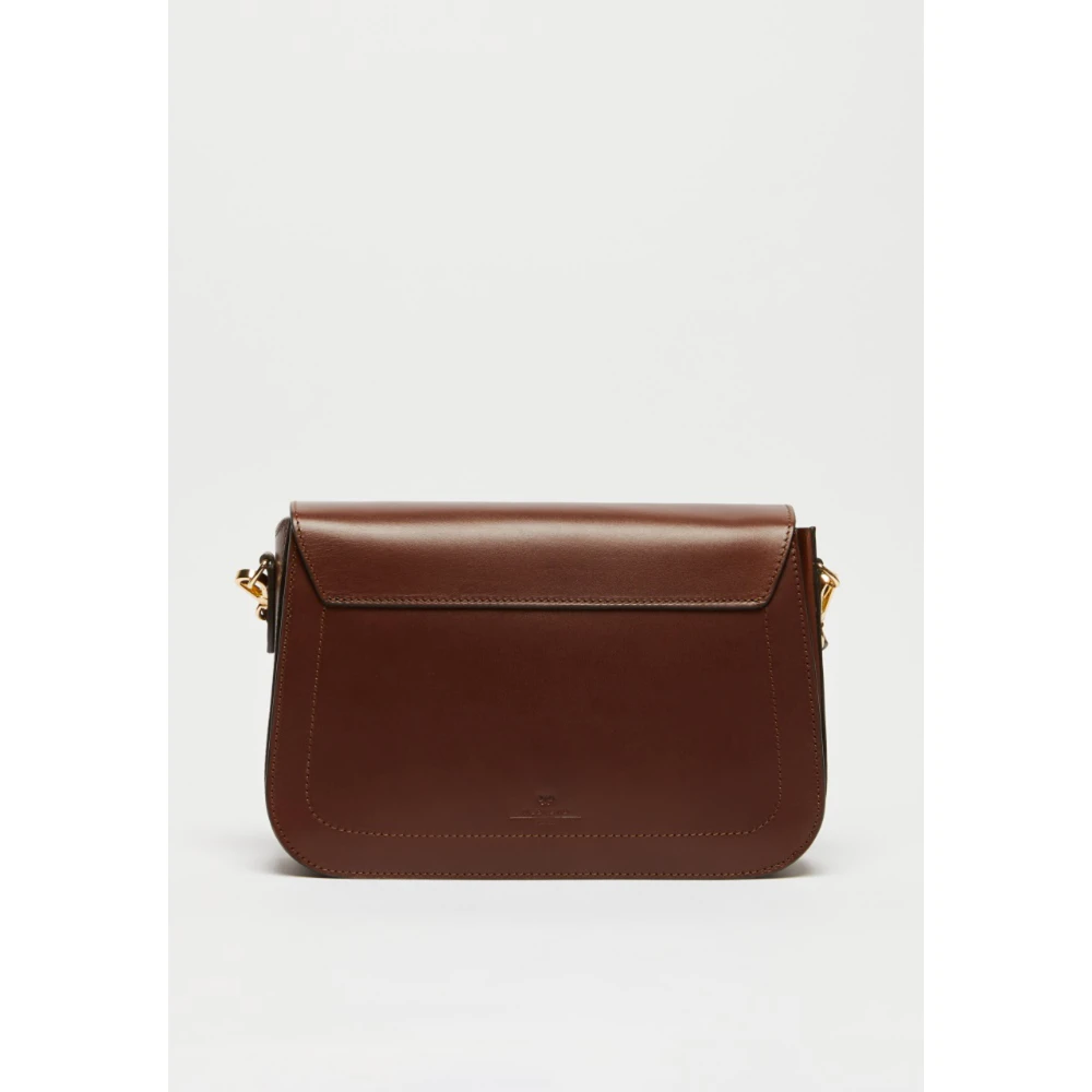 Max Mara Weekend Schoudertas van plantaardig gelooid leer Brown Dames