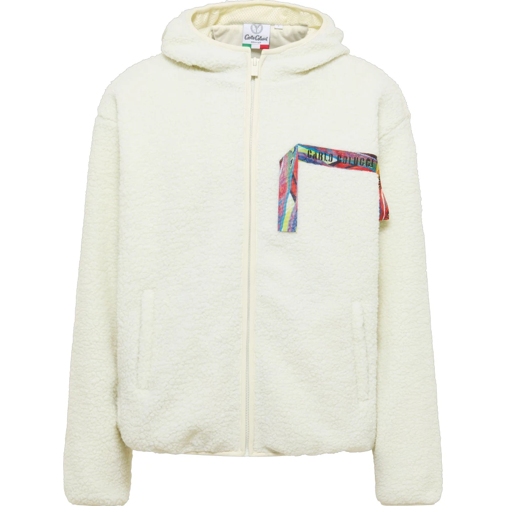Carlo Colucci White Oversize Teddy Jacket - Male - Light Jackets - S - Jackets